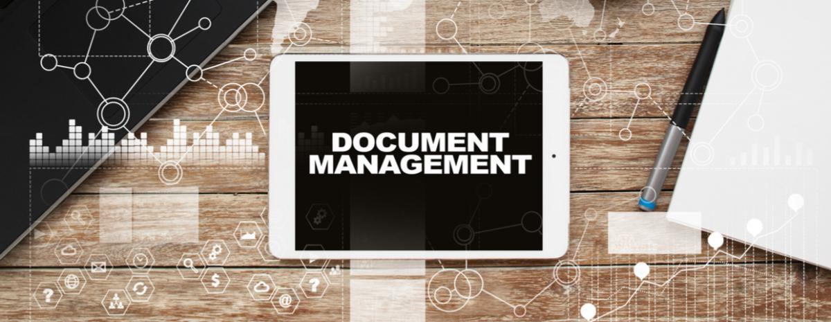 document management on tablet screen