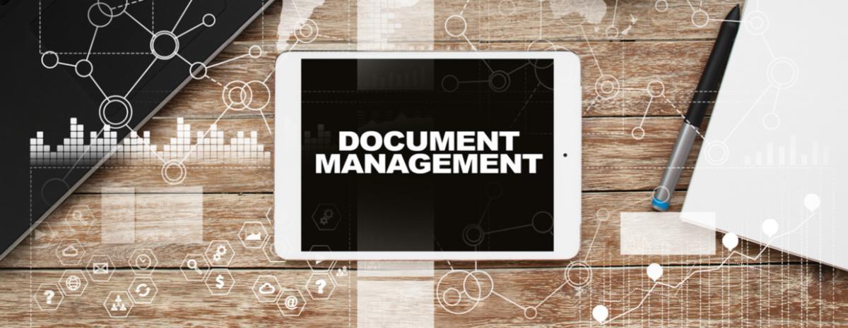 Document Management on the screen of a tablet