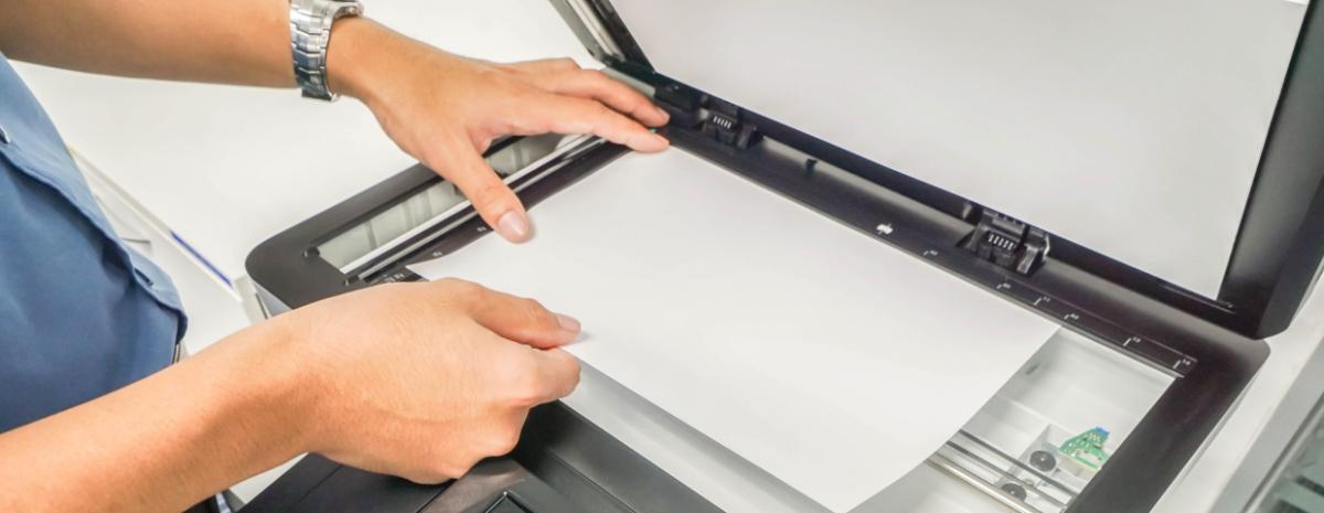 Person scanning a document