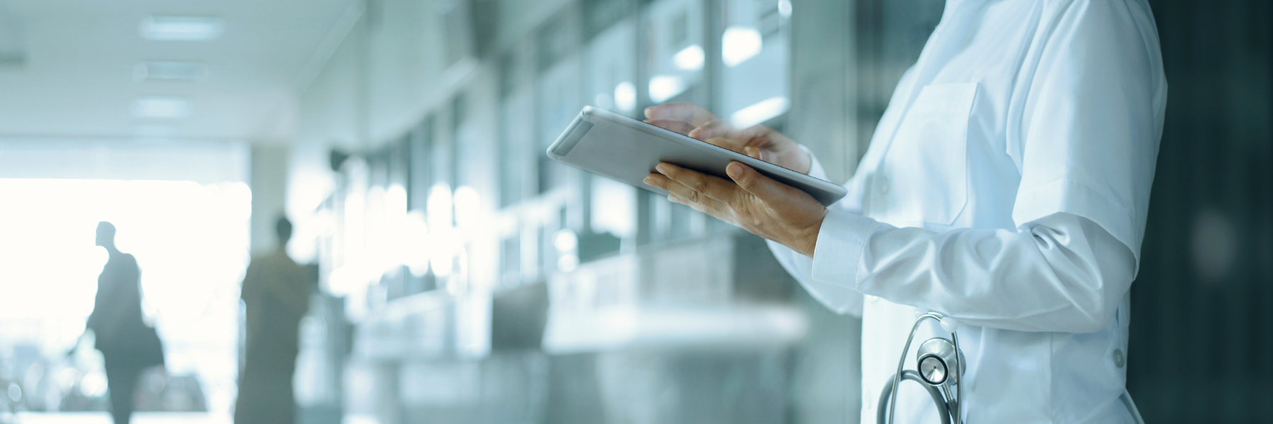 doctor using tablet