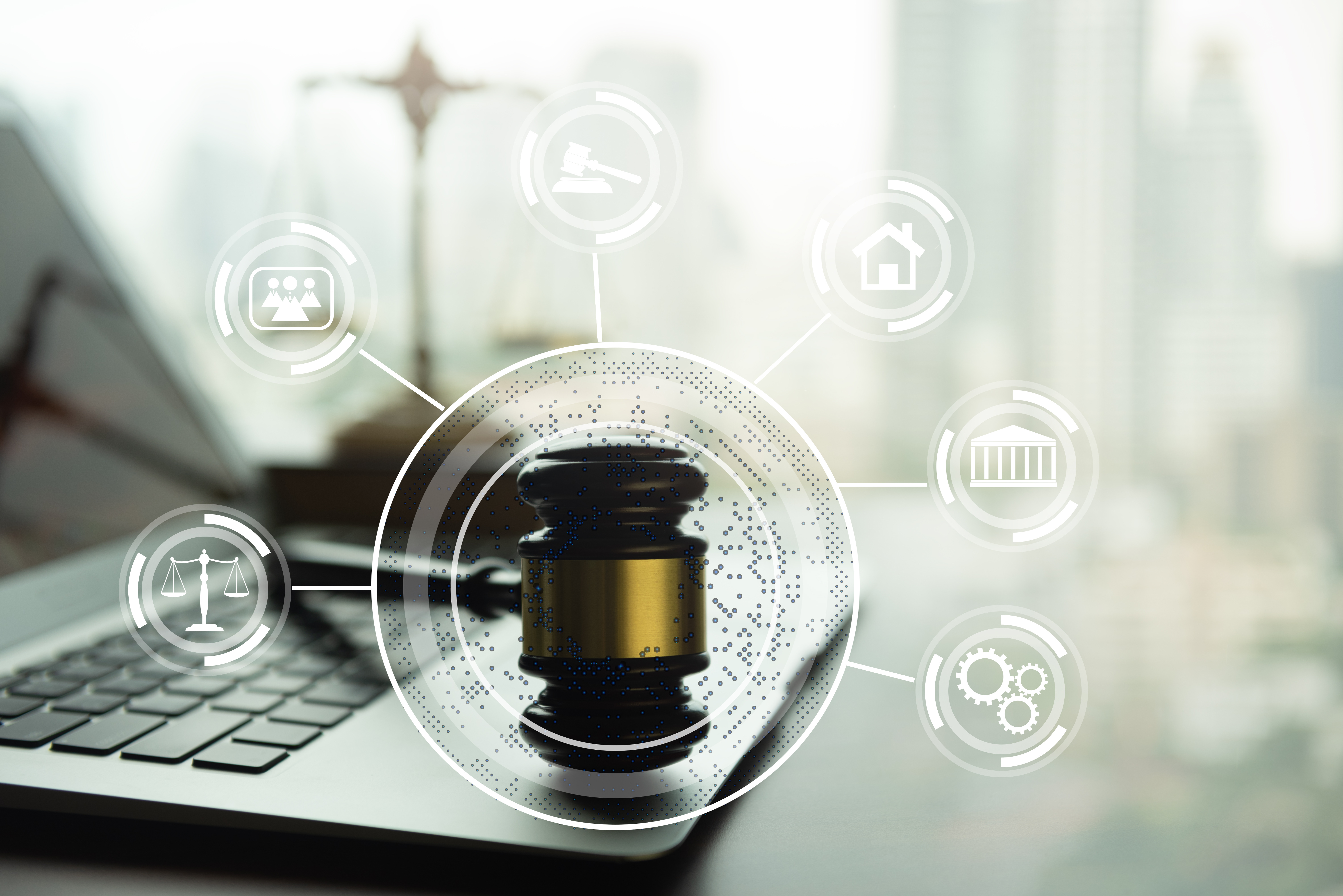 An image of a gavel hitting a laptop representing how managed IT services for law firms can transform law practices.