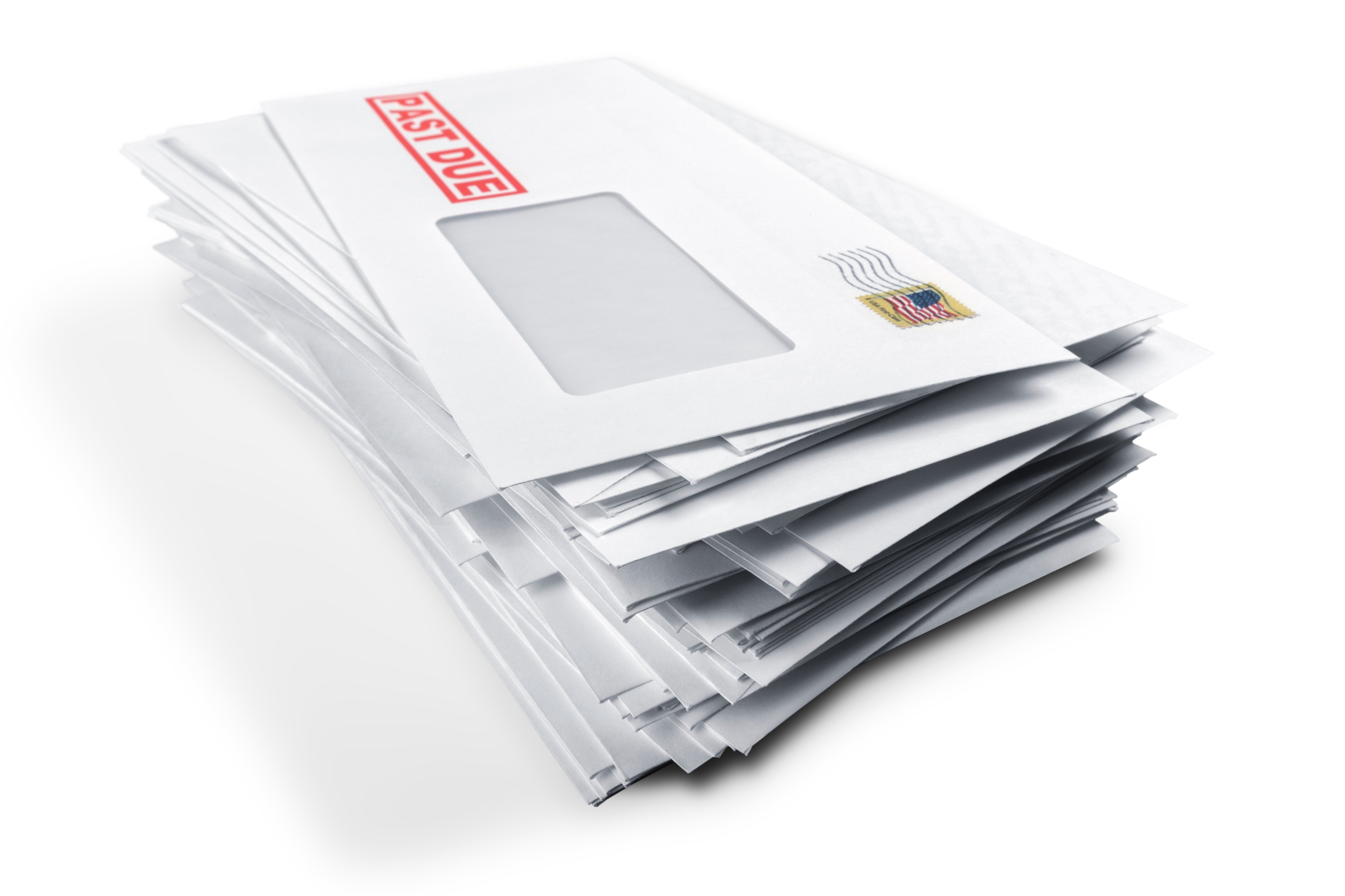 An image of a stack of envelops with postage on them placed on there by a postage meter for lease.