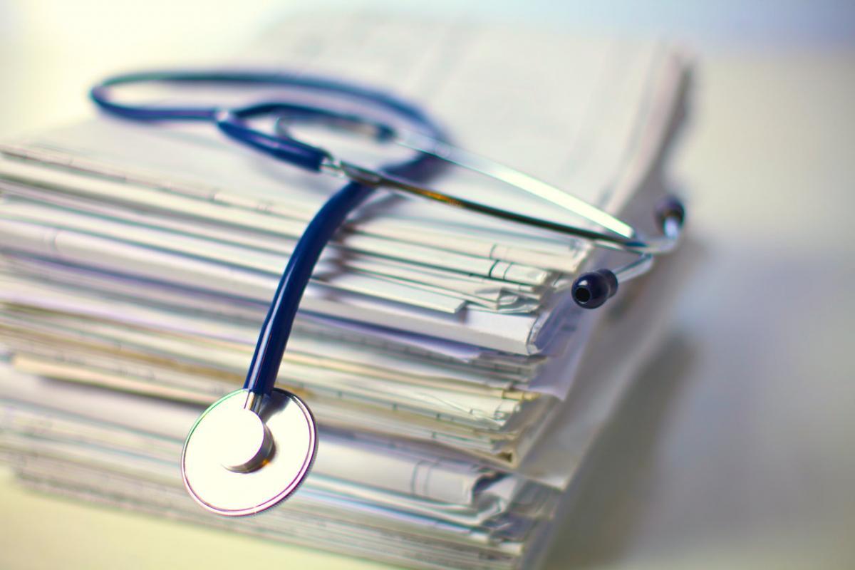 stethoscope on patient files 