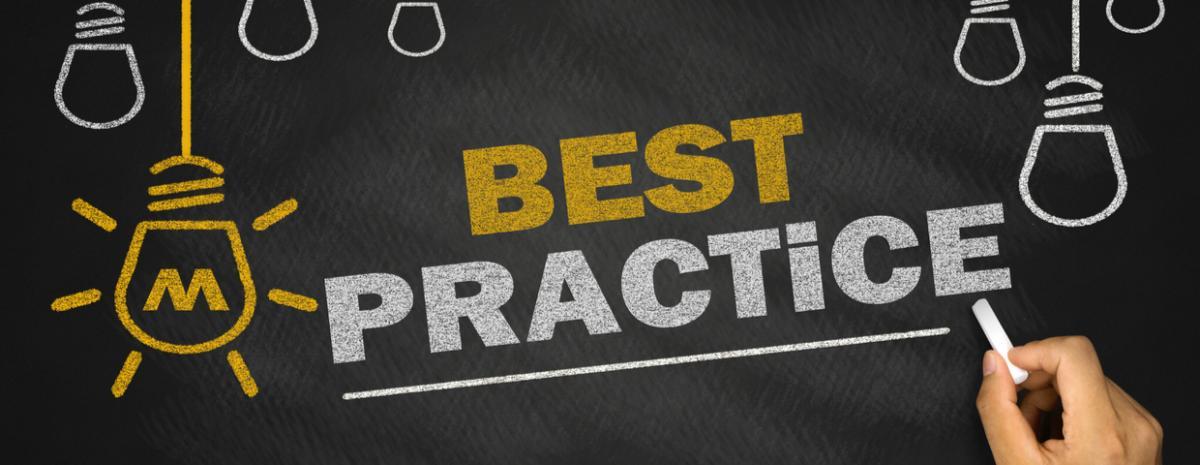 best practices written on chalkboard