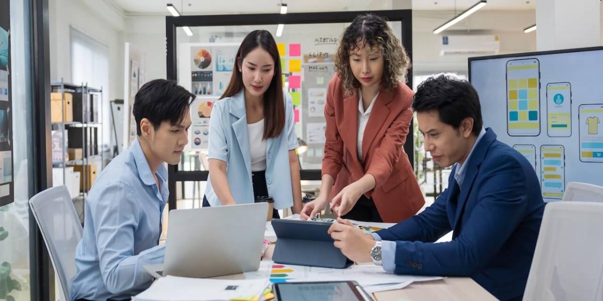 team with boosted office productivity