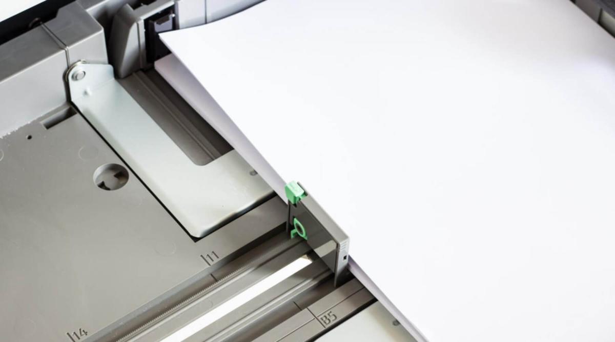 Ream of paper in Printer for printing large volumes